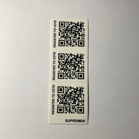 Supreme Register To Vote QR Code Mini Sticker