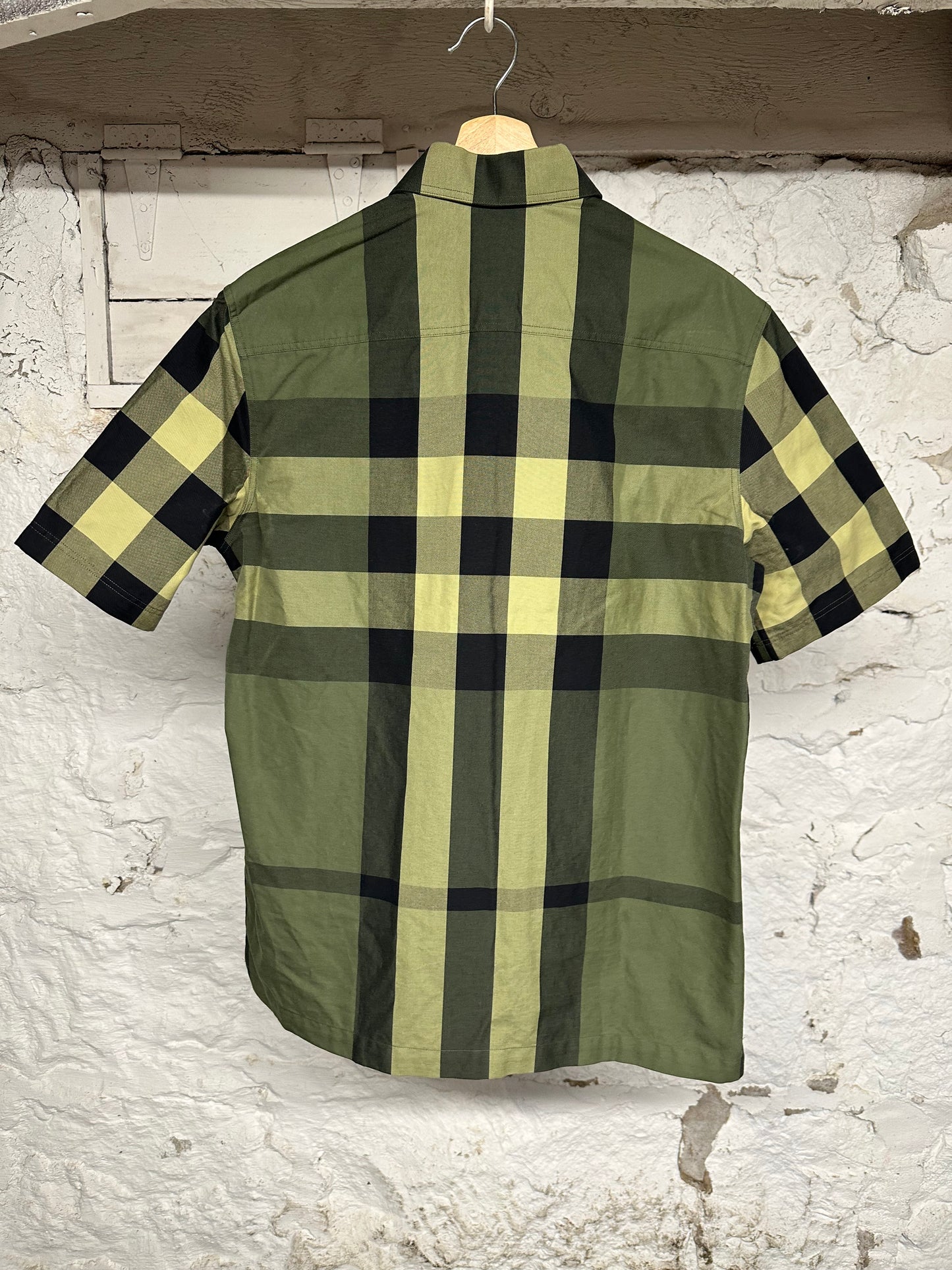Burberry Green Plaid Button Up Sz XS