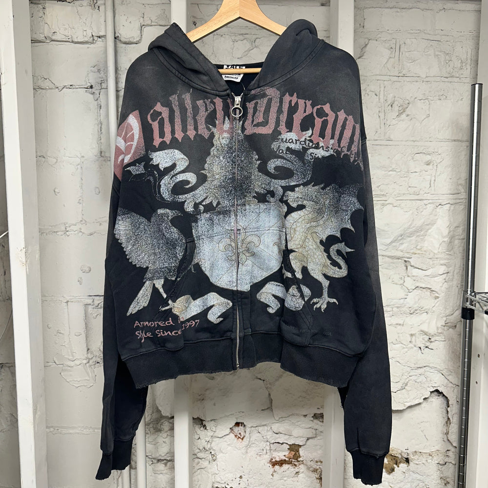 Vale Vendetta Black Zip Up Hoodie Sz M