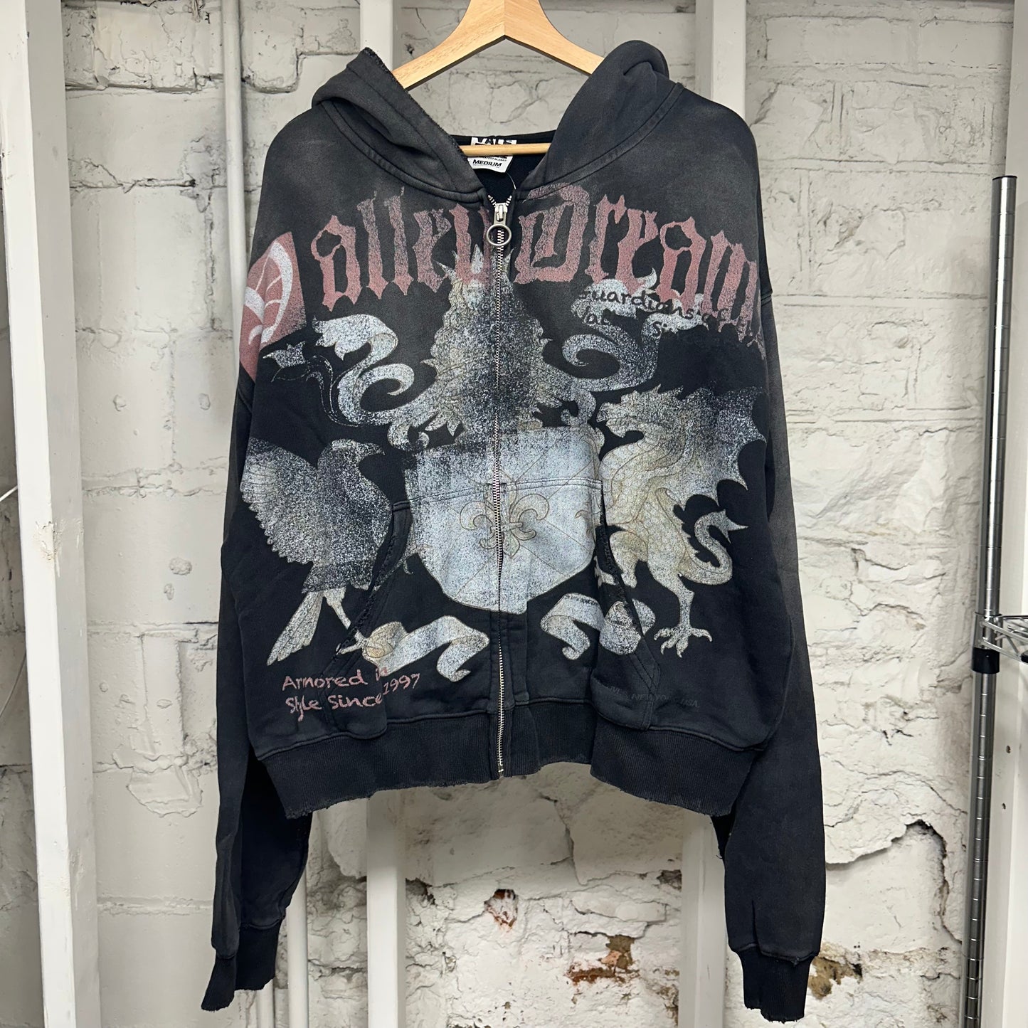 Vale Vendetta Black Zip Up Hoodie Sz M