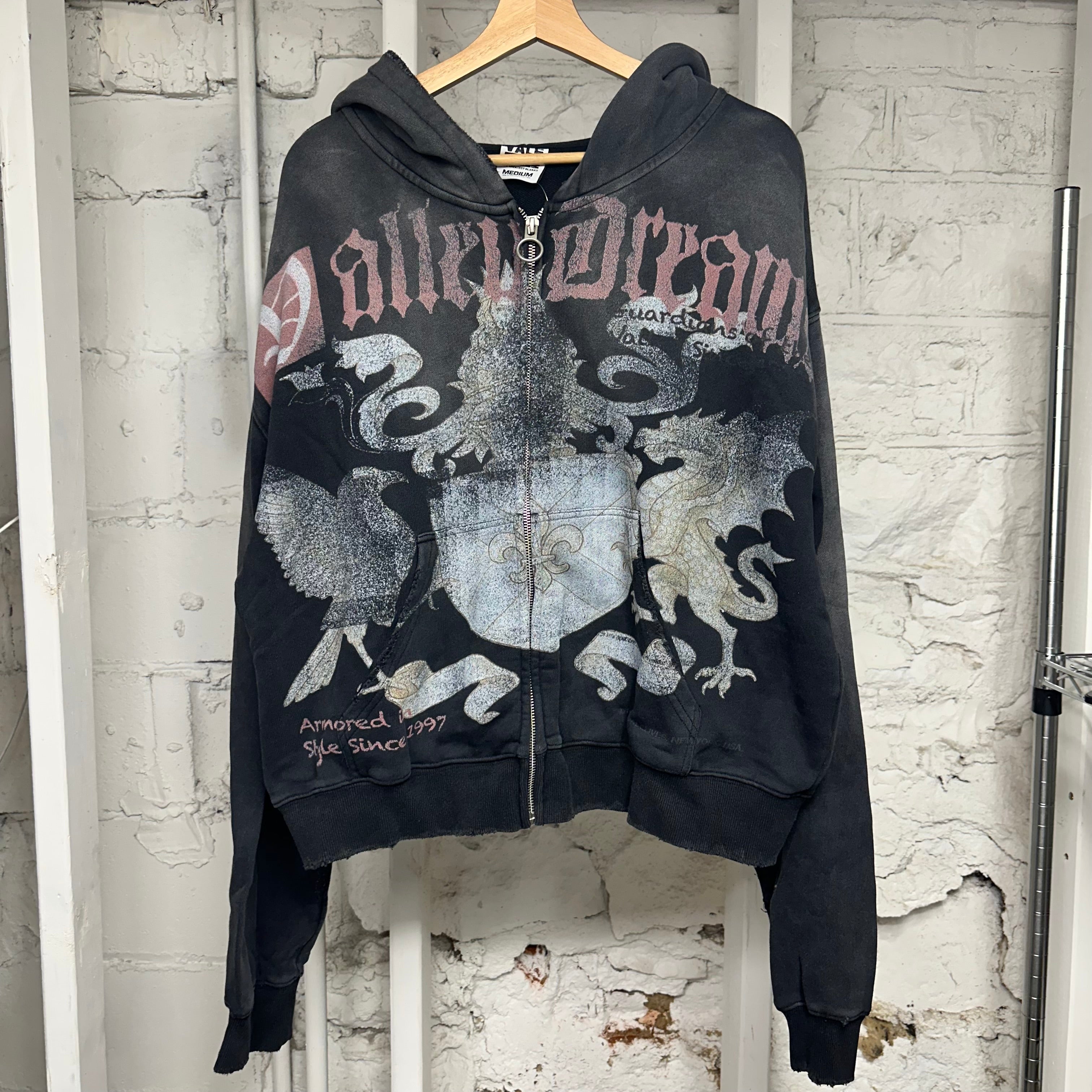 Vale Vendetta Black Zip Up Hoodie Sz M