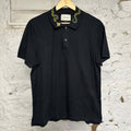 Gucci Snake Collar Black Polo Shirt Sz XL