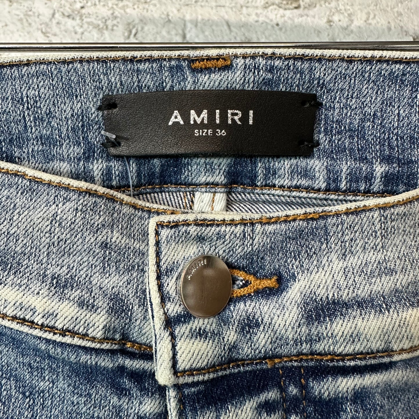 Amiri MX1 Tie Dye Washed Blue Denim Jeans Sz 36