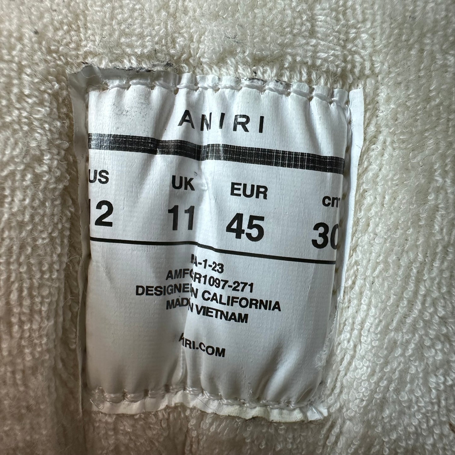 Amiri MA-1 Cream White Sneaker Sz 12 (45)