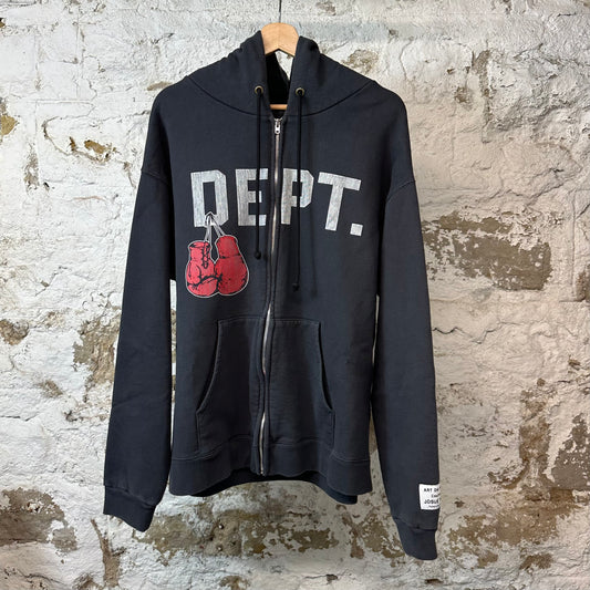 Gallery Dept Boxing Zip Up Hoodie Black Sz XL