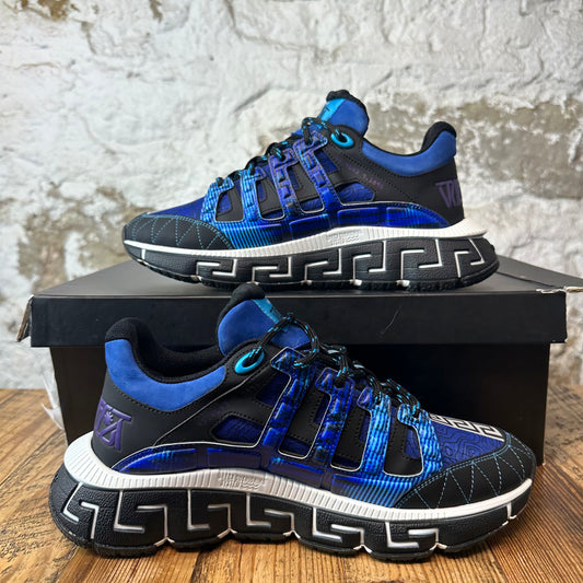 Versace Trigreca Gradient Blue Black Sneaker Sz 8.5 (41.5)