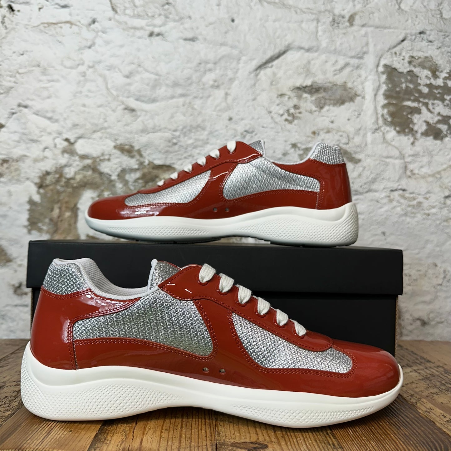 Prada Americas Cup Rame Patent Sneaker Sz 10 DS