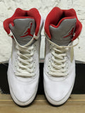 Air Jordan 5 Fire Red Silver Tongue Sz 10