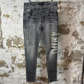 Amiri Army Stencil Grey Denim Jeans Sz 33