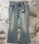 Louis Vuitton Damier 3D Bootcut Denim Jeans Sz 38