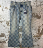Louis Vuitton Damier 3D Bootcut Denim Jeans Sz 38