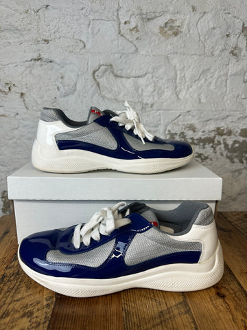 Prada American Cup Blue Gray Sneaker Sz 8.5 No Box