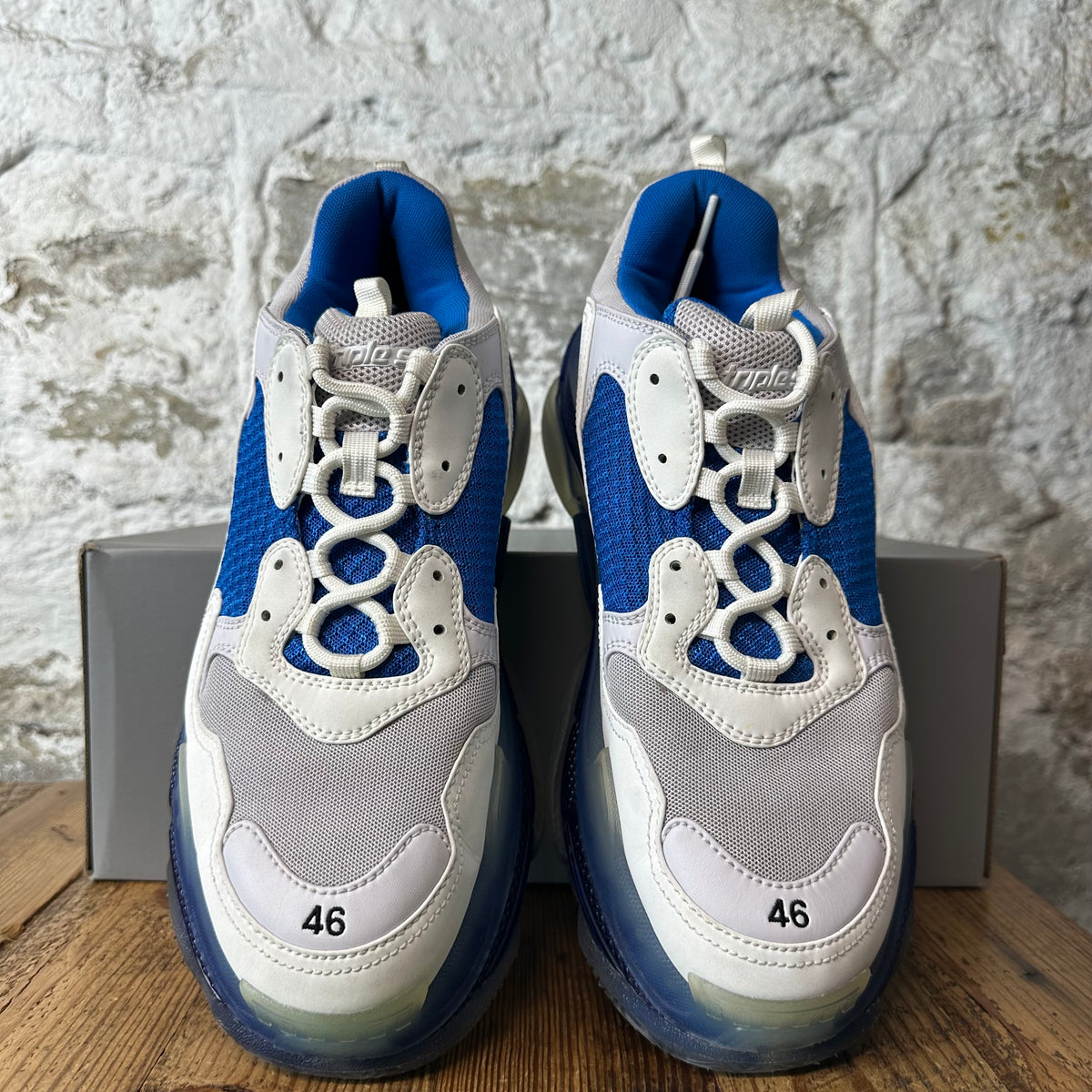 Balenciaga Triple S Blue White Sneaker Sz 14 (47)
