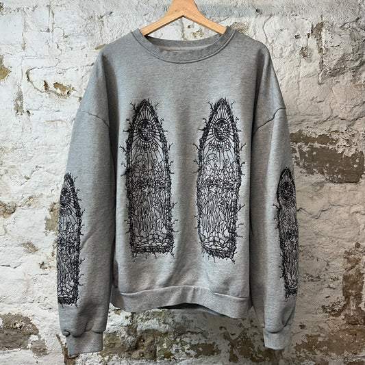 Who Decides War Black Stained Glass Crewneck Gray Sz XL
