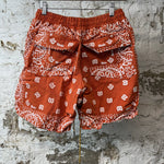 Rhude Orange Paisley Cargo Shorts Sz M