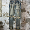 Amiri MX1 Blue Paisley Acid Wash Blue Denim Jeans Sz 34