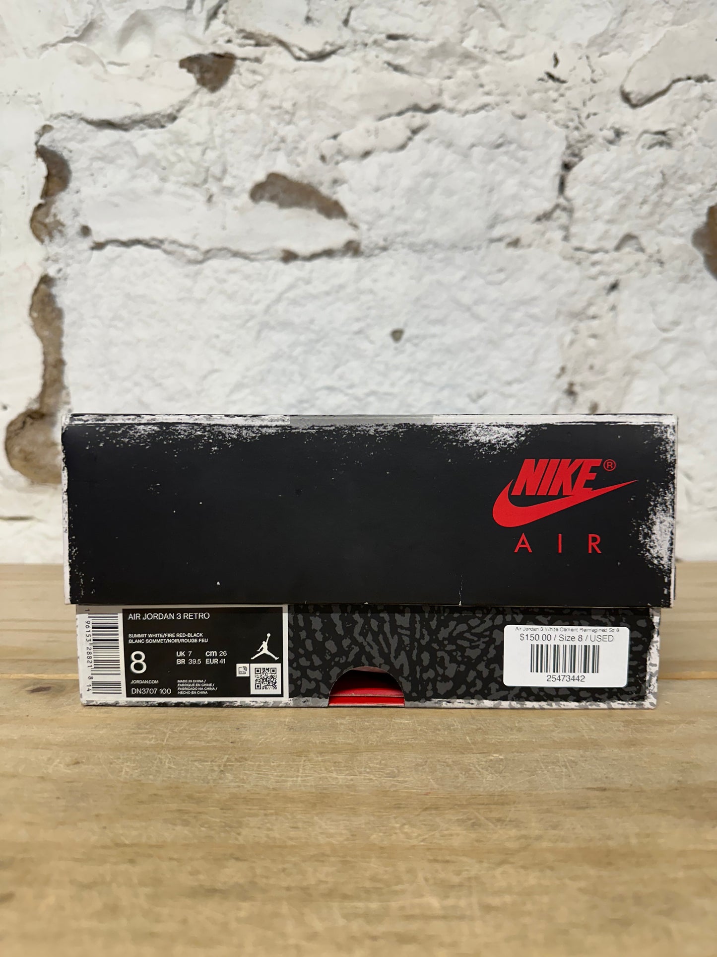 Air Jordan 3 White Cement Reimagined Sz 8