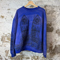 Who Decides War Black Stained Glass Crewneck Blue Sz M