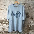 Amiri Blue Stagger Spell Blue T-Shirt Sz XXXL