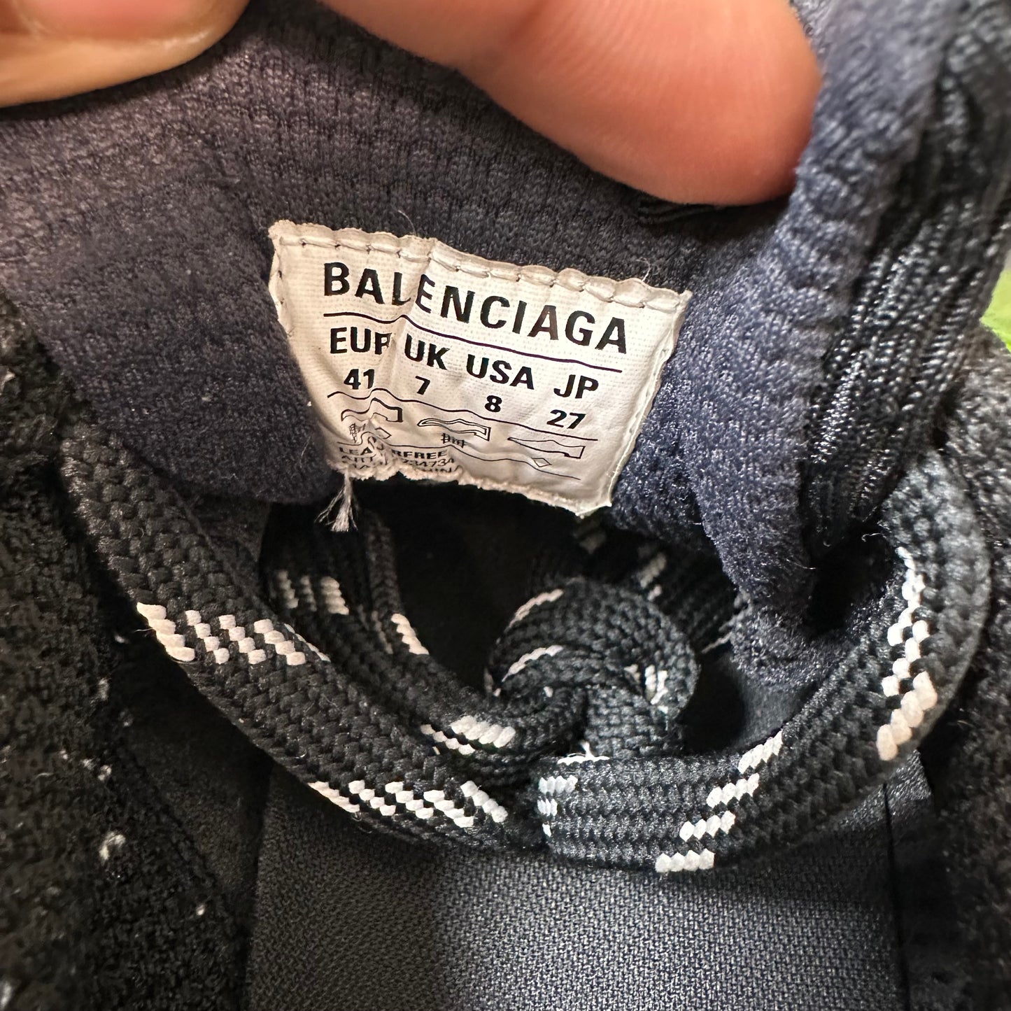 Balenciaga 3XL Black Silver Sneaker Sz 8 (41)