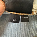 Amiri MX1 Pink Suede Blue Denim Jeans Sz 34