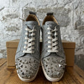 Christian Louboutin SIlver Glitter Spike Sneaker Sz 11.5 (44.5)