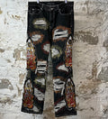 Who Decides War Stained Glass Flame Black Denim Jeans Sz 34