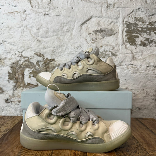 Lanvin Curb Gray Lace Beige Sneaker Sz 11 (44)