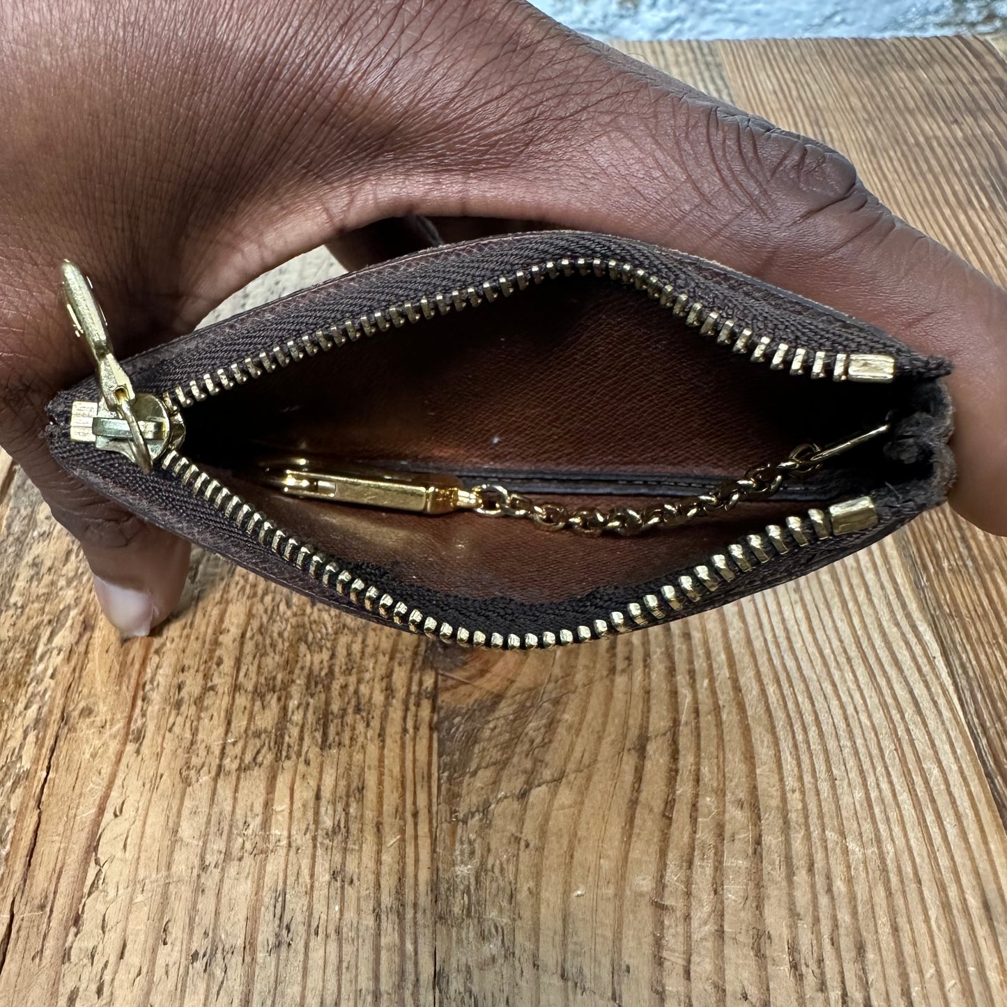 Louis Vuitton Brown Monogram Coin Pouch W/ Box