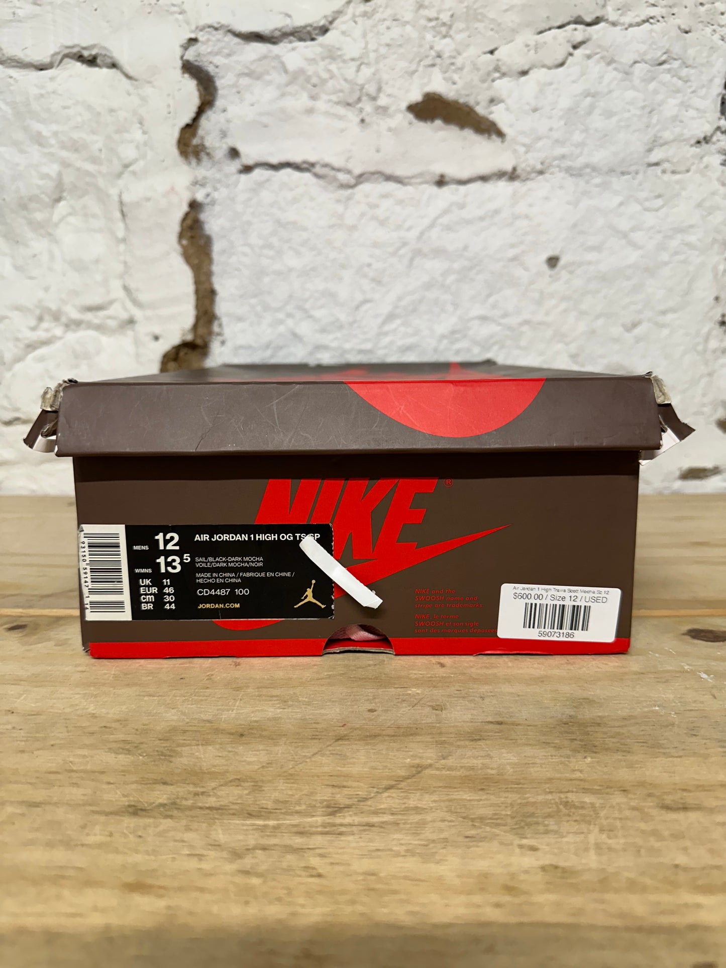 Air Jordan 1 High Travis Scott Mocha Sz 12