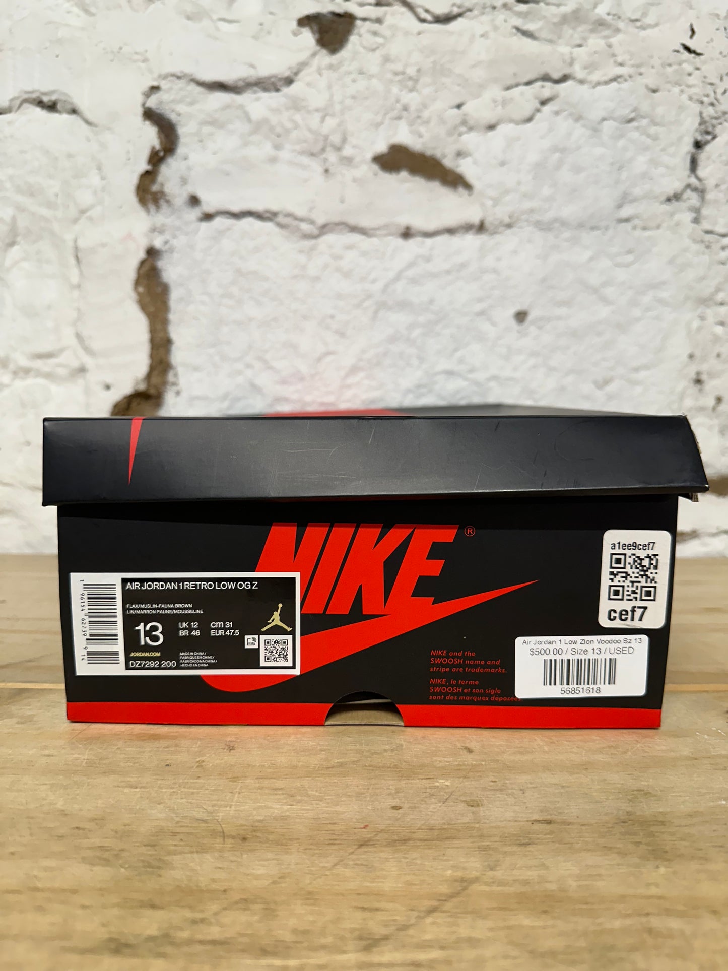Air Jordan 1 Low Zion Voodoo Sz 13