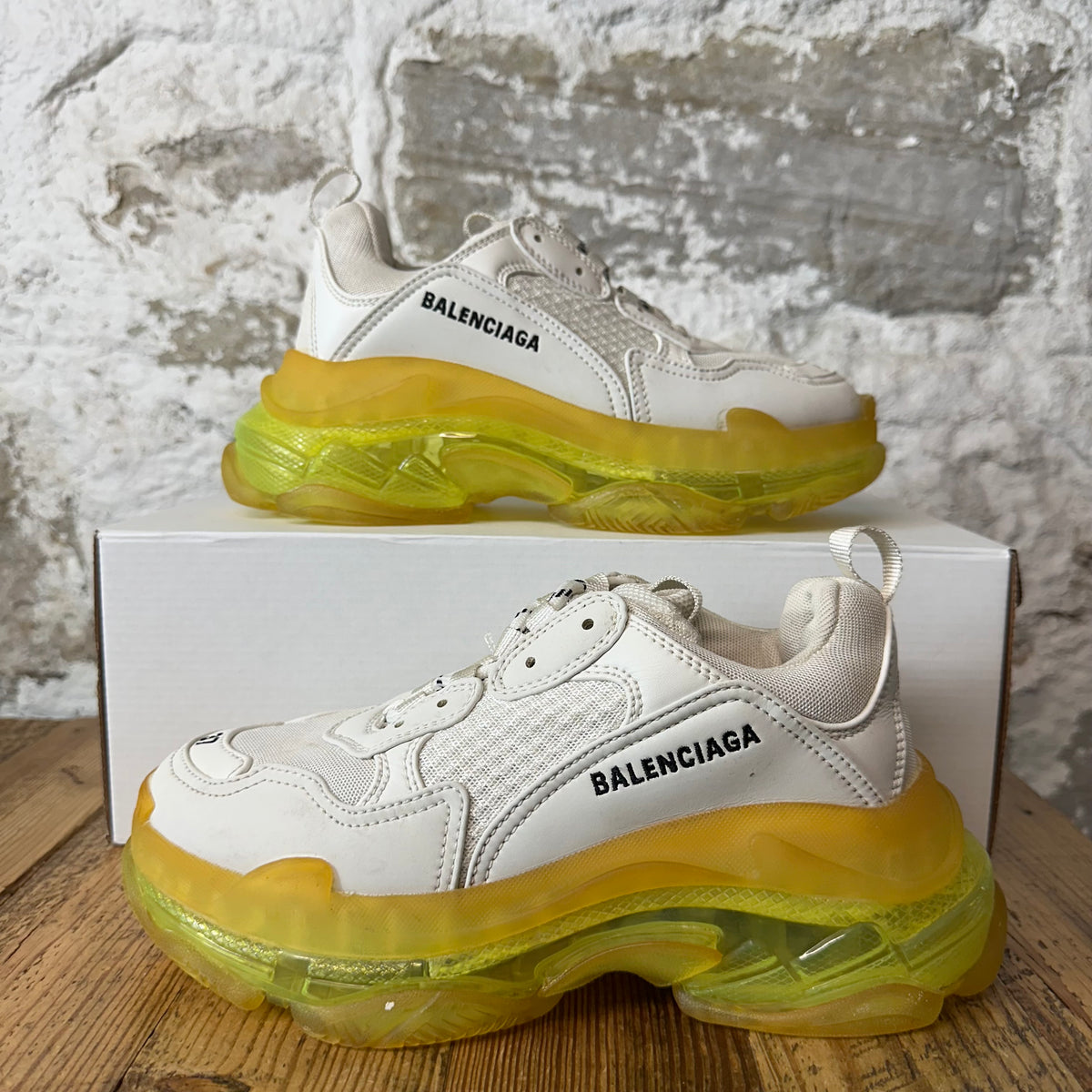 Balenciaga Triple S White Yellow Clear Sole Sneaker Sz 5 (37)