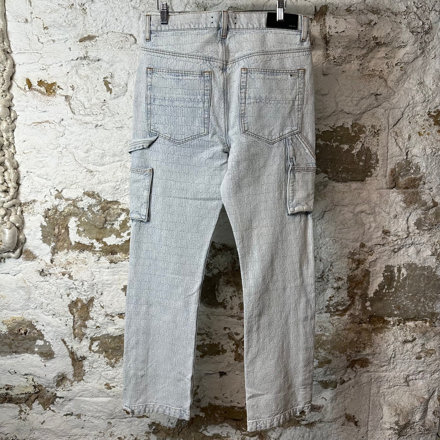Amiri Jacquard Double Knee Carpenter Blue Denim Sz 30