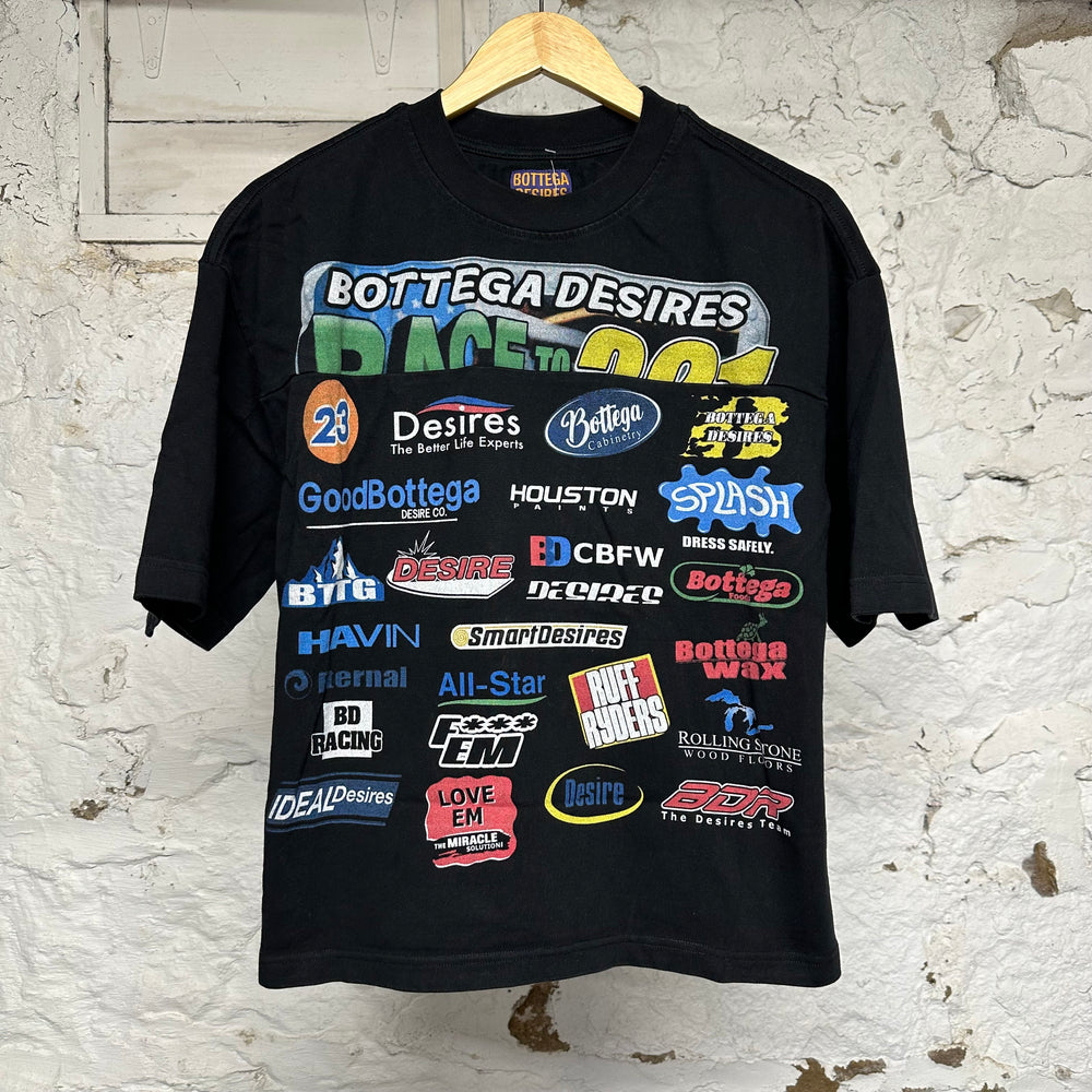 Bottega Desires Race Black T-Shirt Sz M