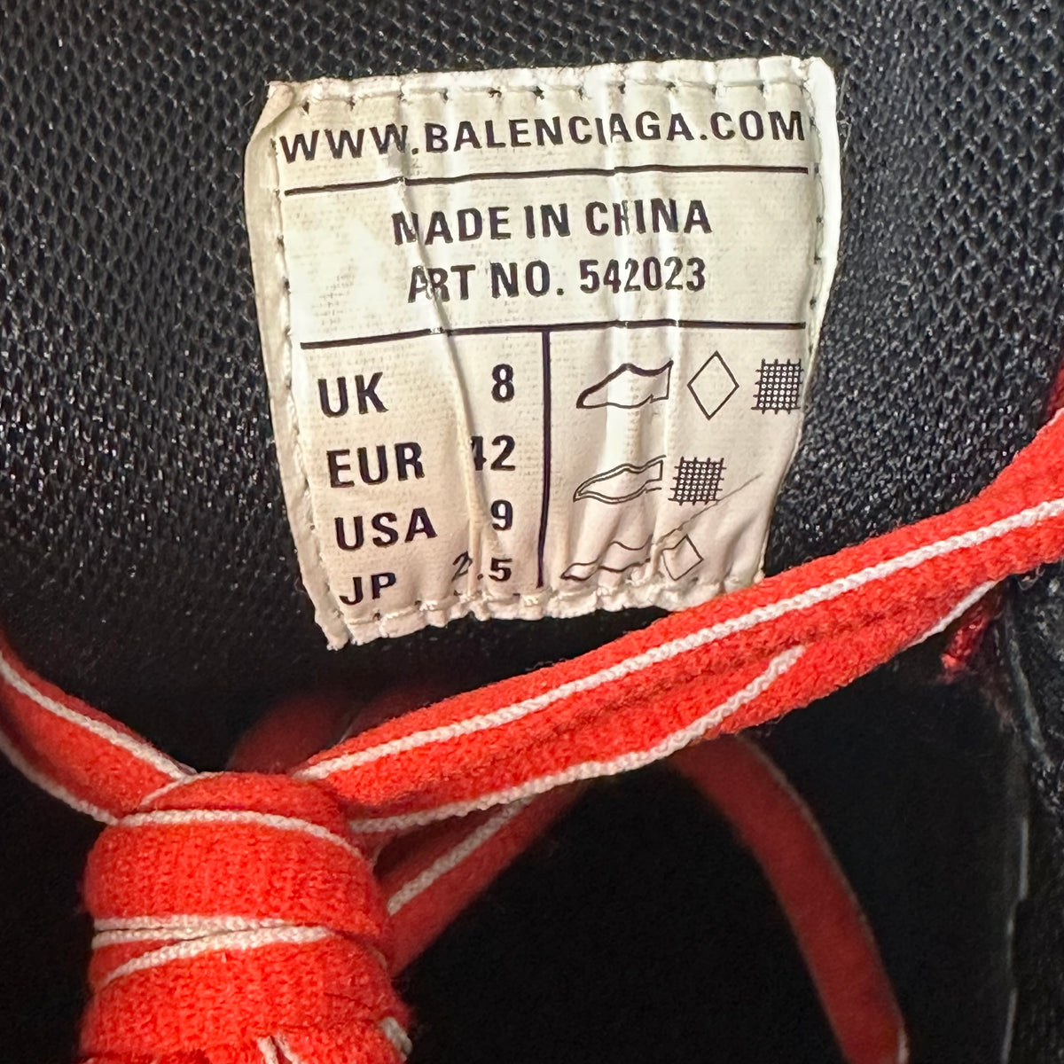 Balenciaga Track Runner Black Red Grey Sneaker Sz 9 (42)