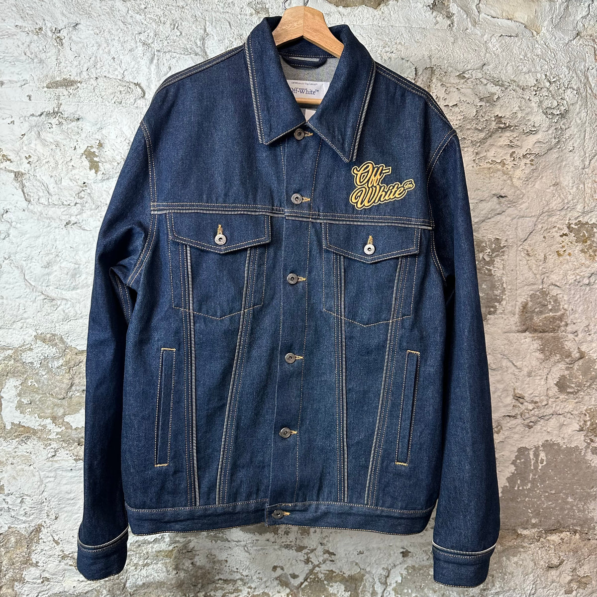 Off White 90s Logo Skate Denim Jacket Sz XL