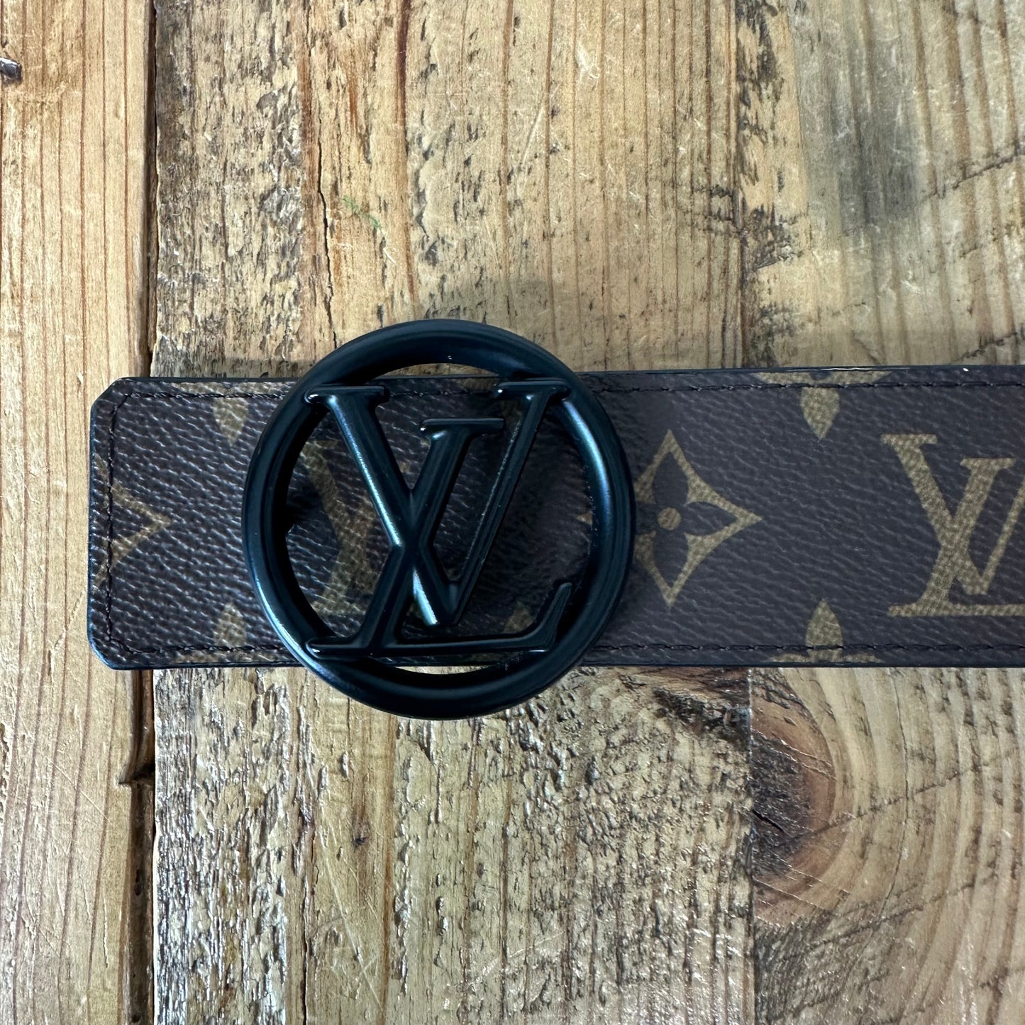 Louis Vuitton Circle Brown Monogram Belt Sz (90/36) W/ Box
