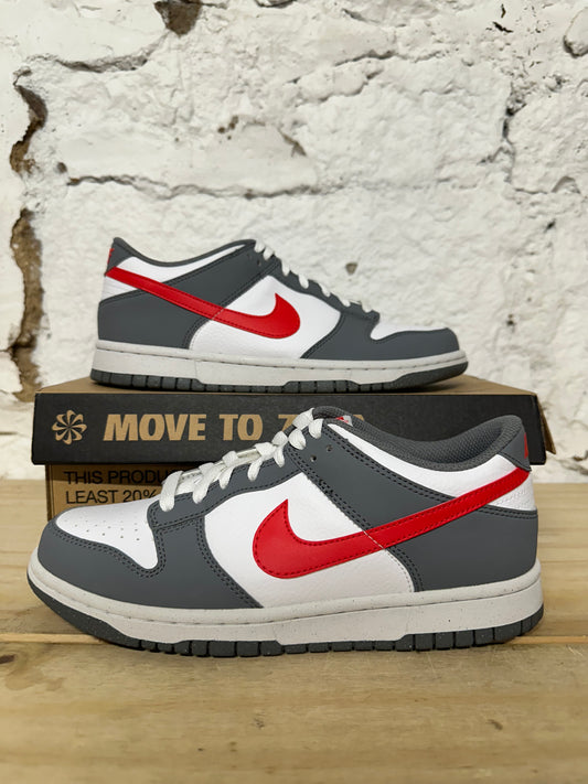 Nike Dunk Low Smoke Gray Crimson Sz 6.5Y