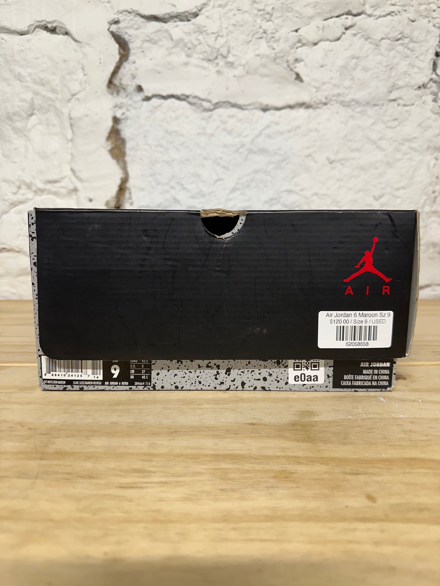 Air Jordan 6 Maroon Sz 9
