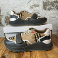 Burberry Ramsey Tan Plaid Grey Sneaker Sz 11 (44)