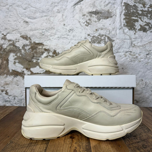 Gucci Rython VIntage Logo Cream Sneaker Sz 5.5 No Box
