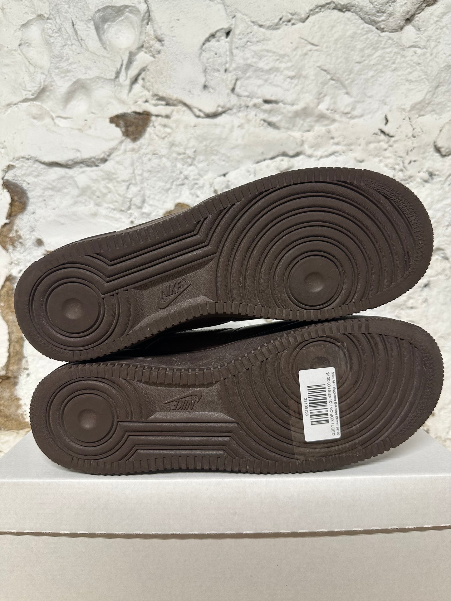 Nike Air Force 1 Low Supreme Baroque Brown Sz 10
