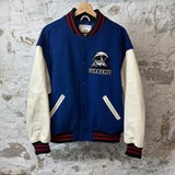 Supreme Wave Varsity Jacket Blue Sz M