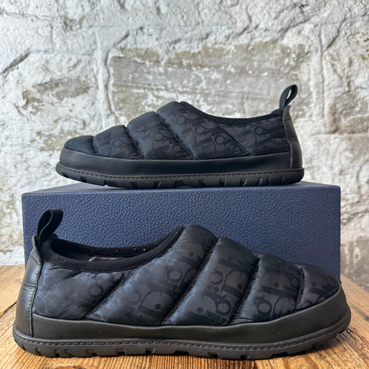 Dior Quilted Black Oblique Snow Slipper Sz 12 (45)