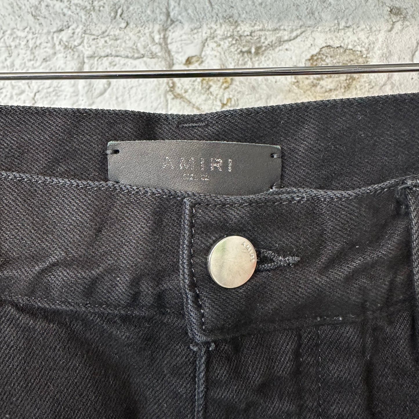Amiri Arts District Logo Black Denim Jeans Sz 32