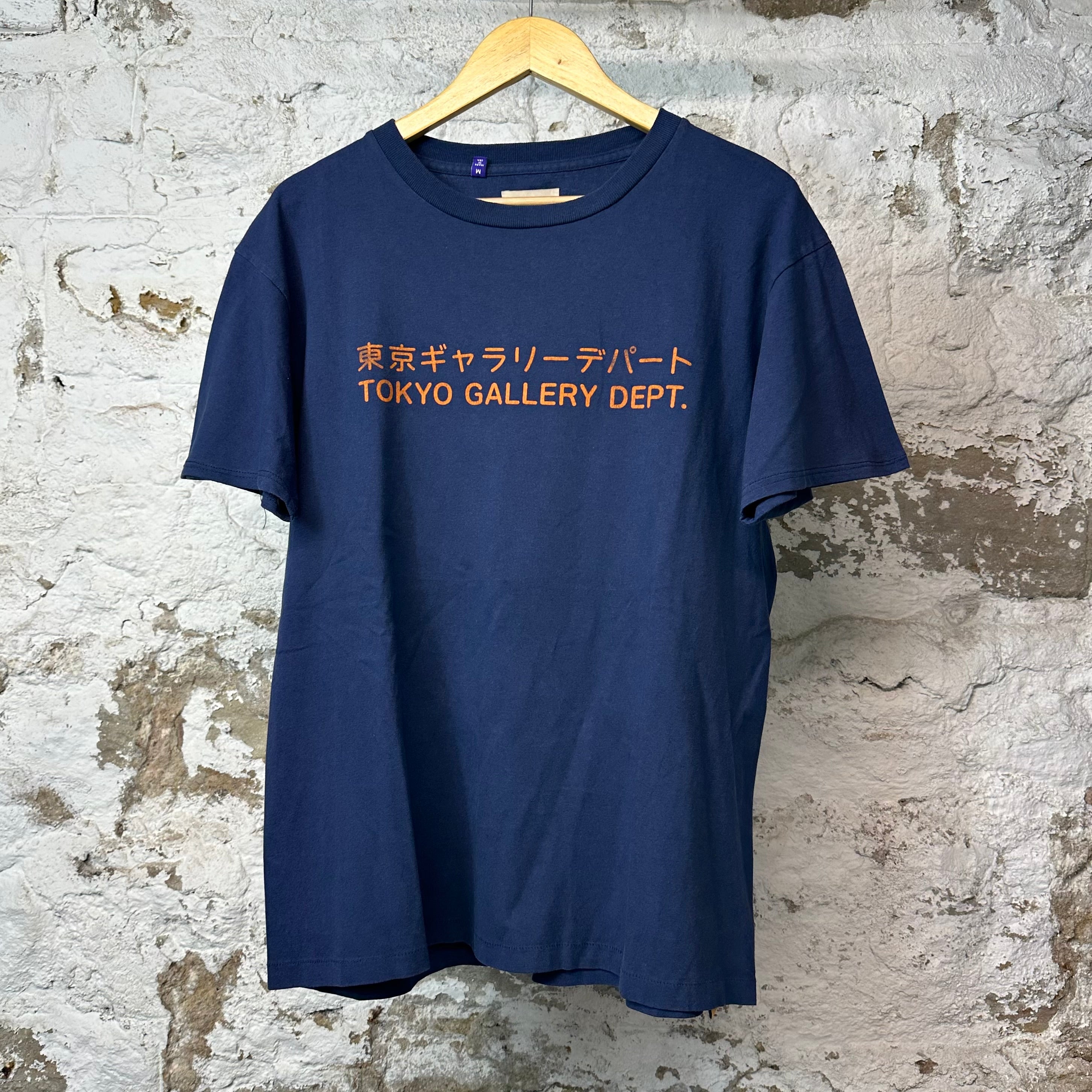 Gallery Dept Orange Tokyo Spell T-shirt Navy Sz M