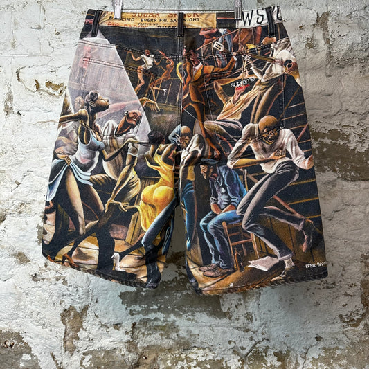Supreme Ernie Barnes Denim Jean Shorts Sz 34