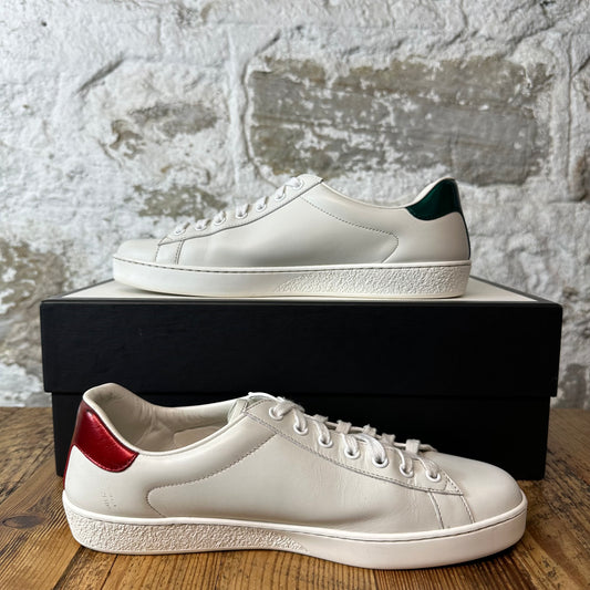 Gucci Red Green GG Logo White Ace Sneaker Sz 7.5