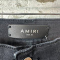 Amiri MX1 Cream Suede Black Denim Jeans Sz 31