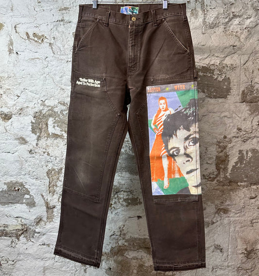 Better With Age Knucklehead Double Knee Brown Pants Sz 32